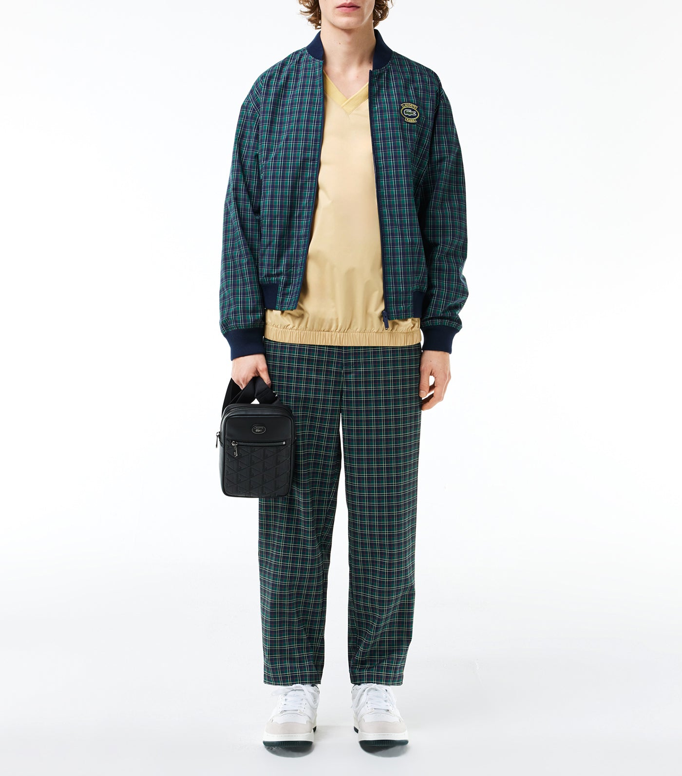 Men's Nomogramme Leather Print Vertical Satchel Noir