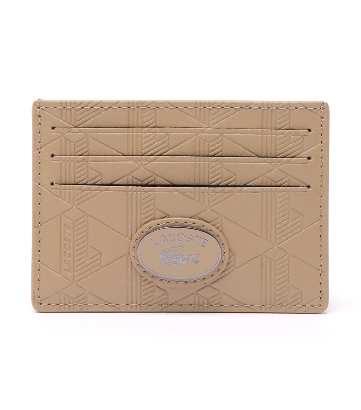 Leather Monogram Print Card Holder Viennois