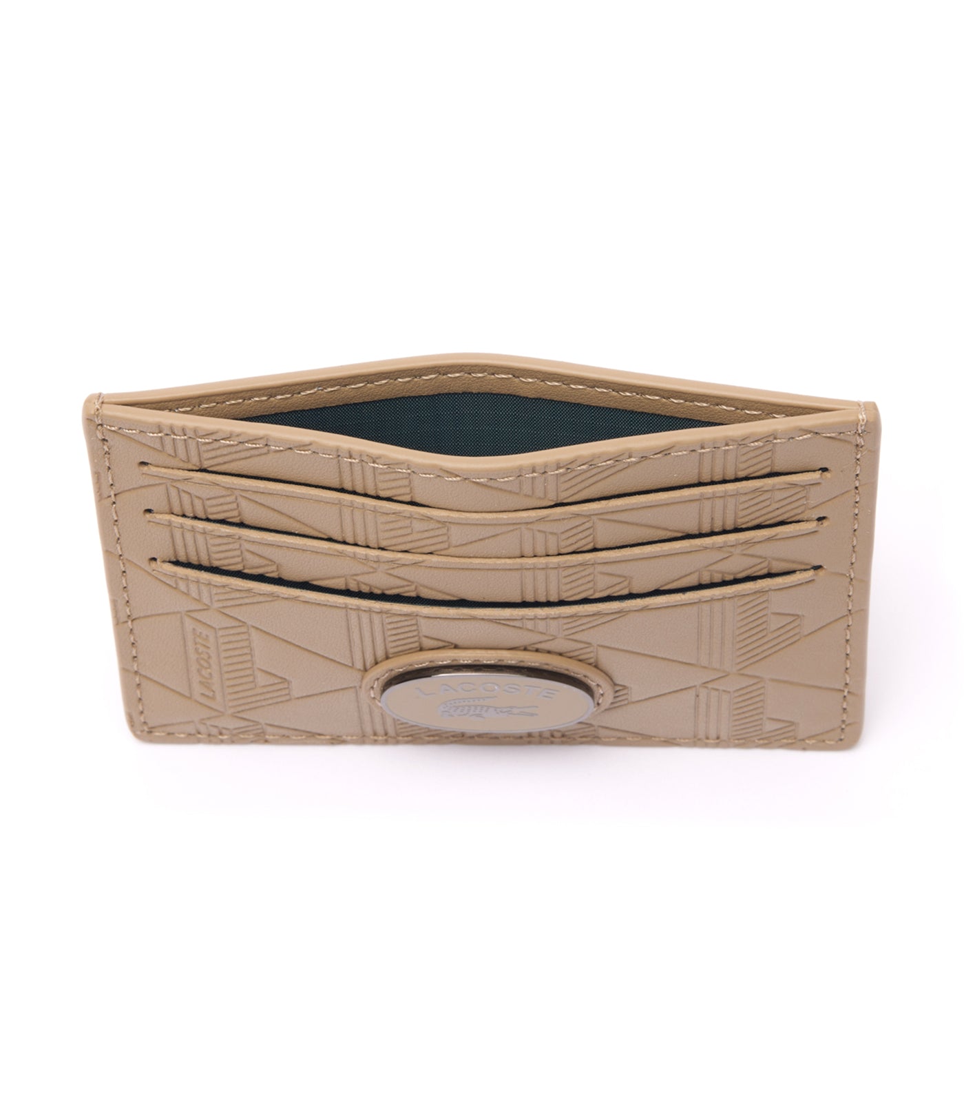 Leather Monogram Print Card Holder Viennois