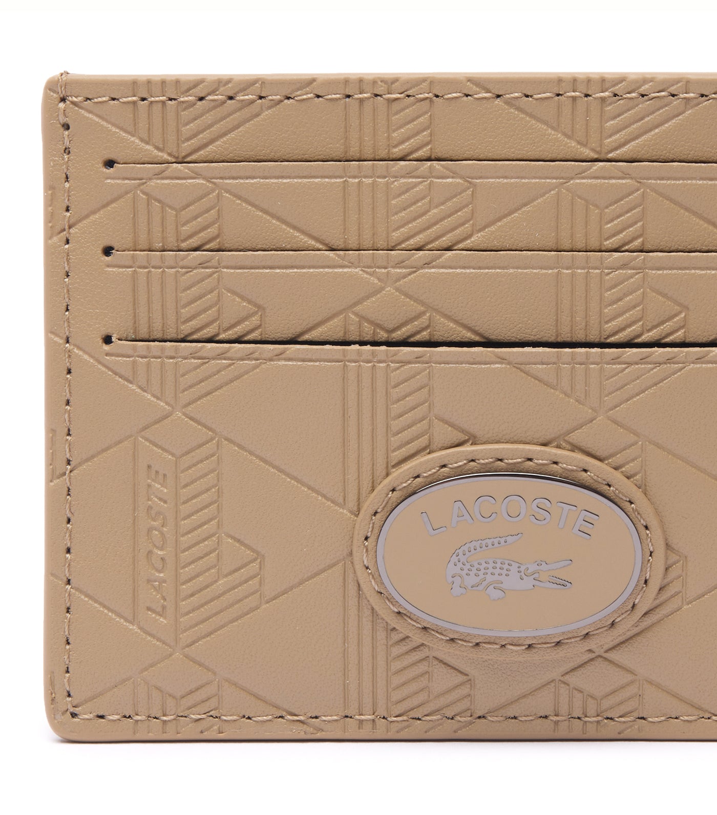Leather Monogram Print Card Holder Viennois