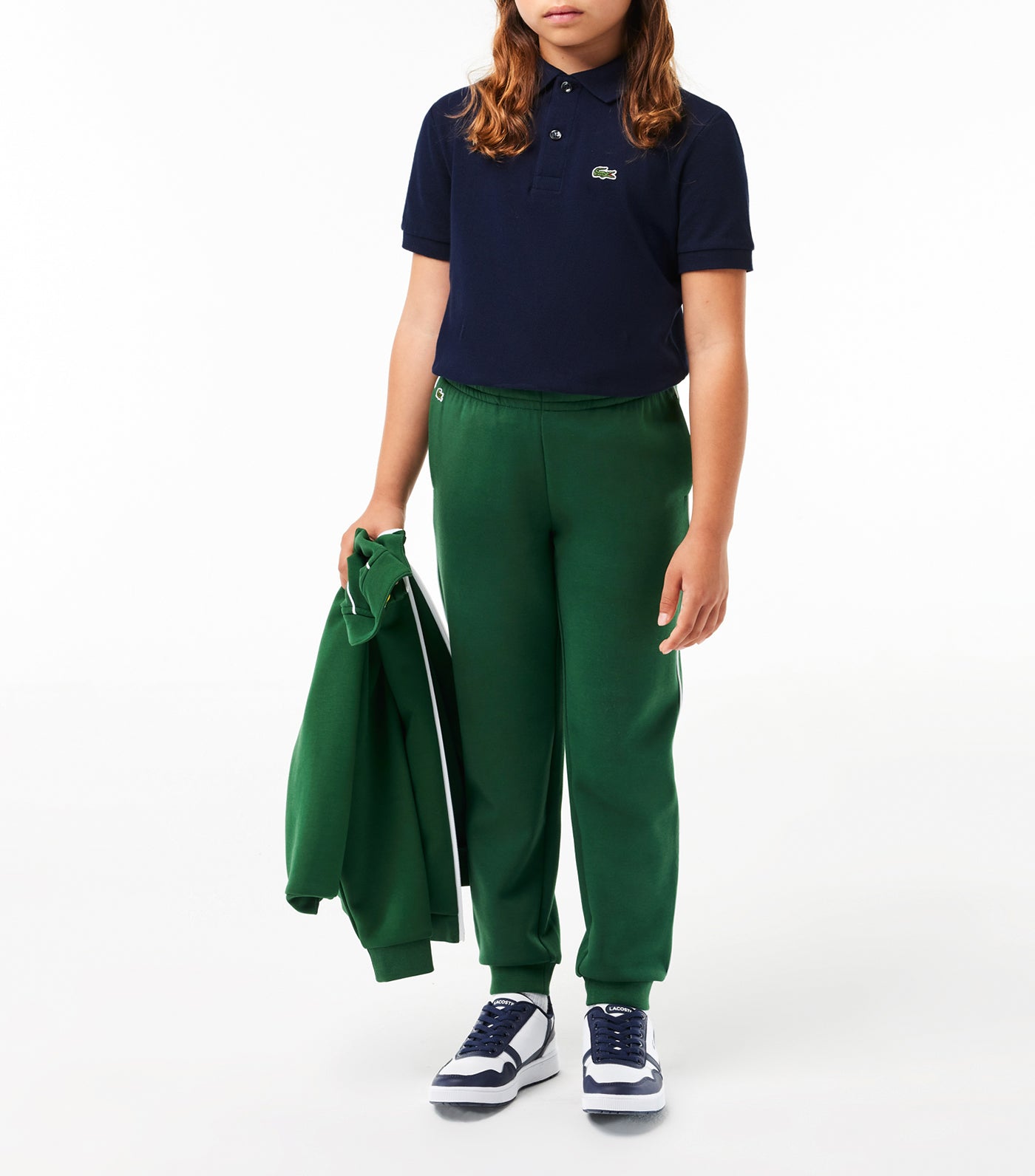 Kids' Lacoste Petit Piqué Polo Shirt Navy Blue