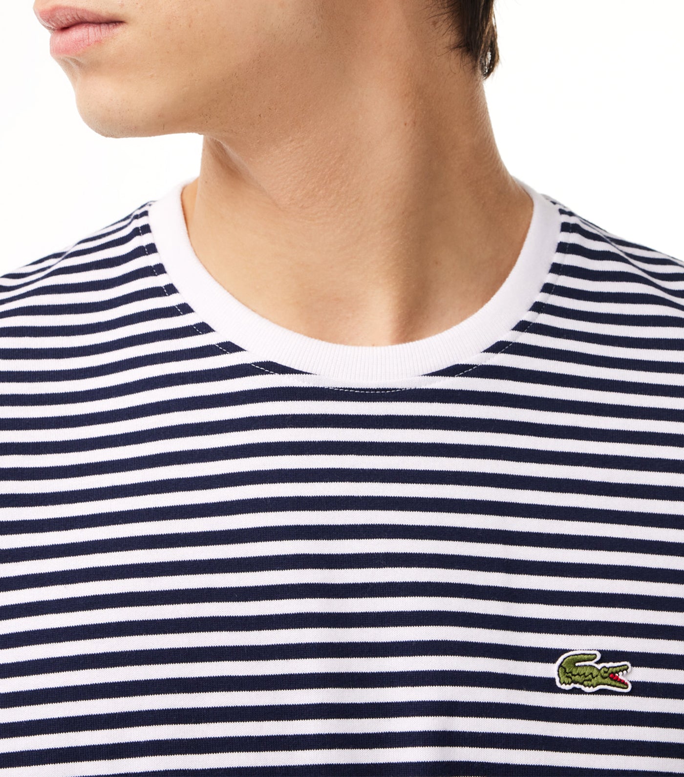 Heavy Cotton Striped T-Shirt White/Navy Blue