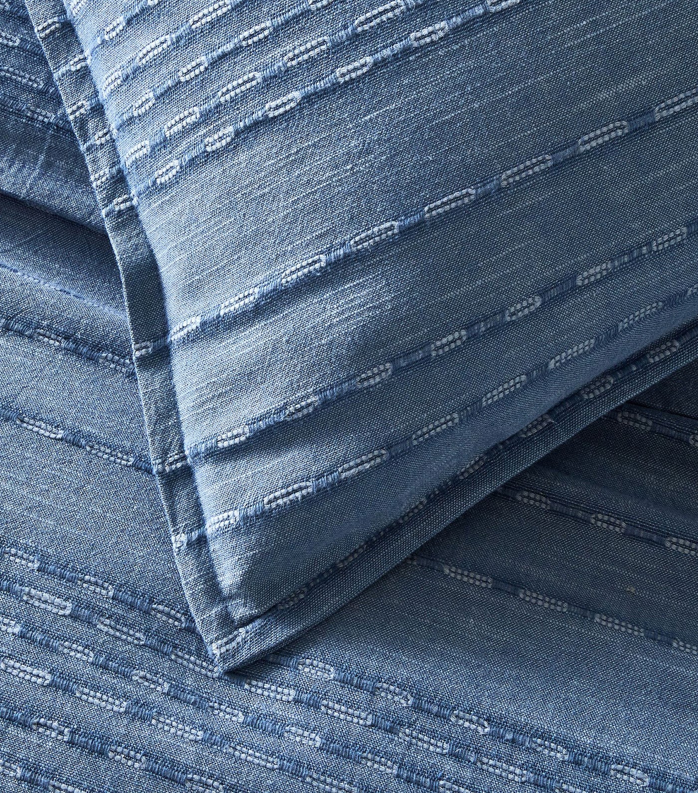 Reese Linen Cotton Duvet Cover and Shams - Marina Blue