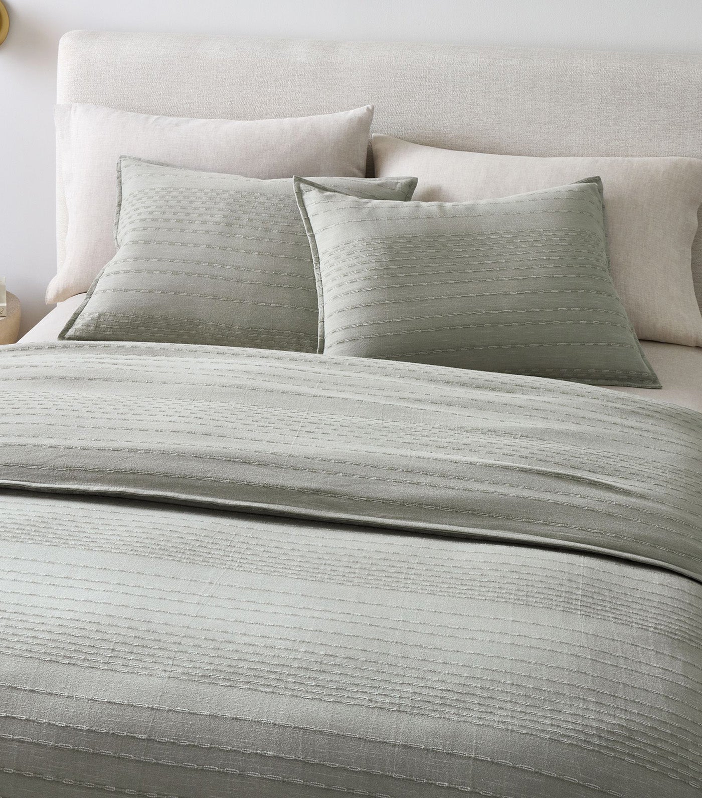 Reese Linen Cotton Duvet Cover & Shams - Celadon