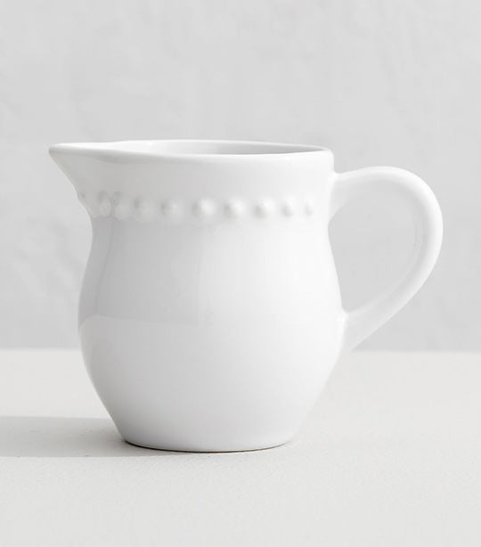 Emma Beaded Stoneware - White