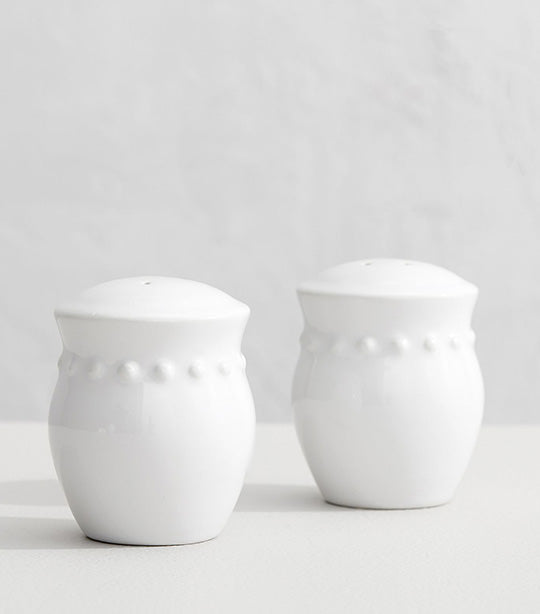 Emma Beaded Stoneware - White