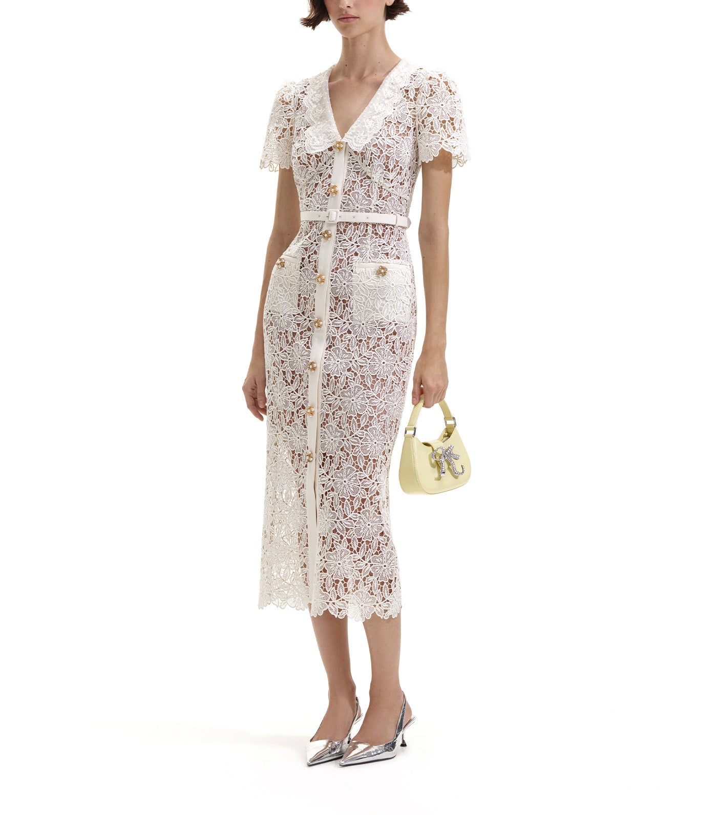 Lace Midi Dress Cream