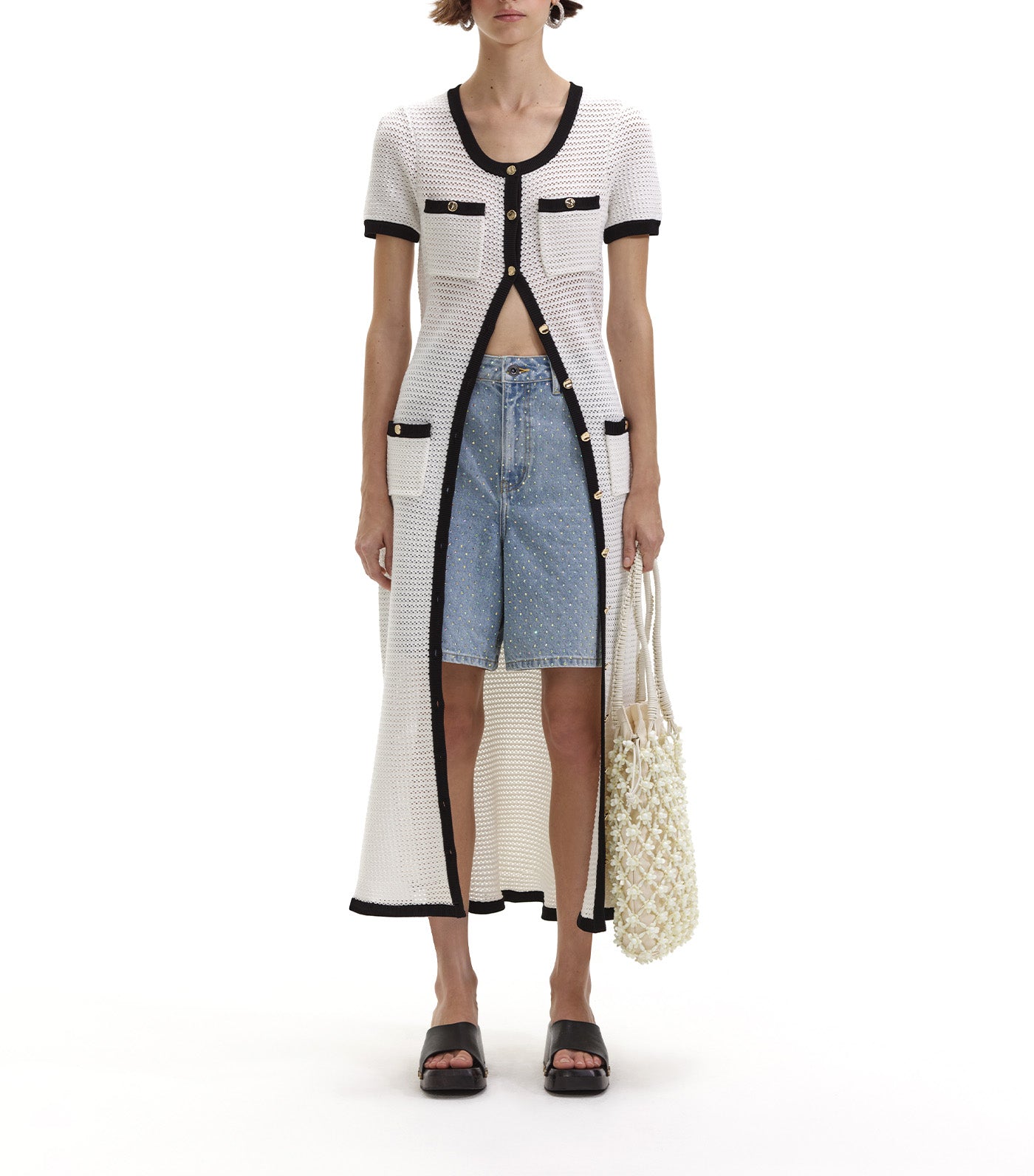 Crochet Midi Dress White