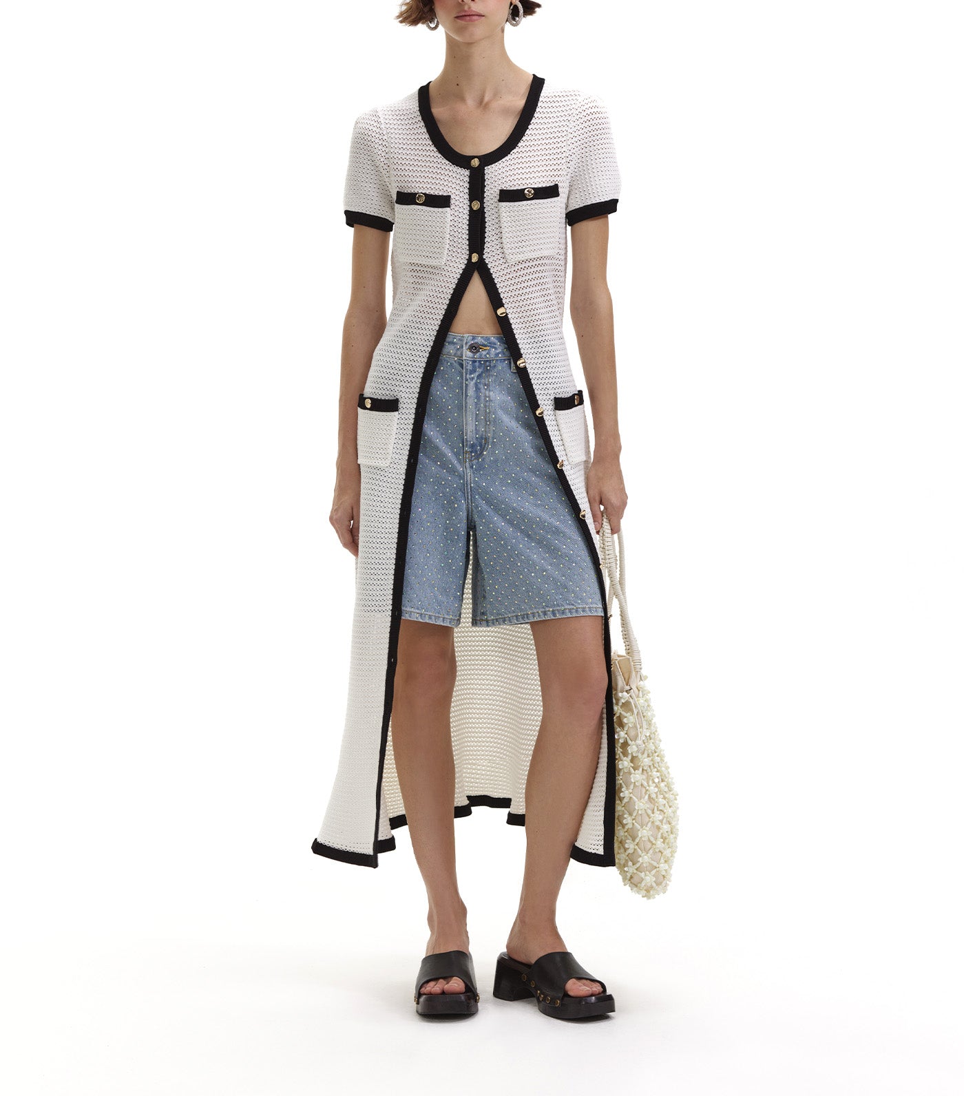 Crochet Midi Dress White