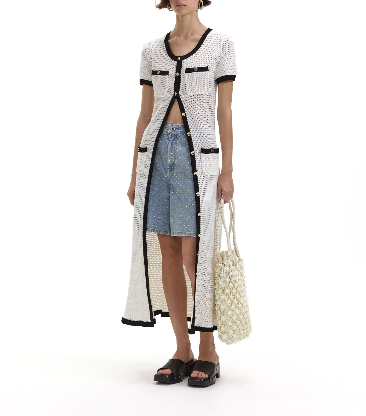 Crochet Midi Dress White