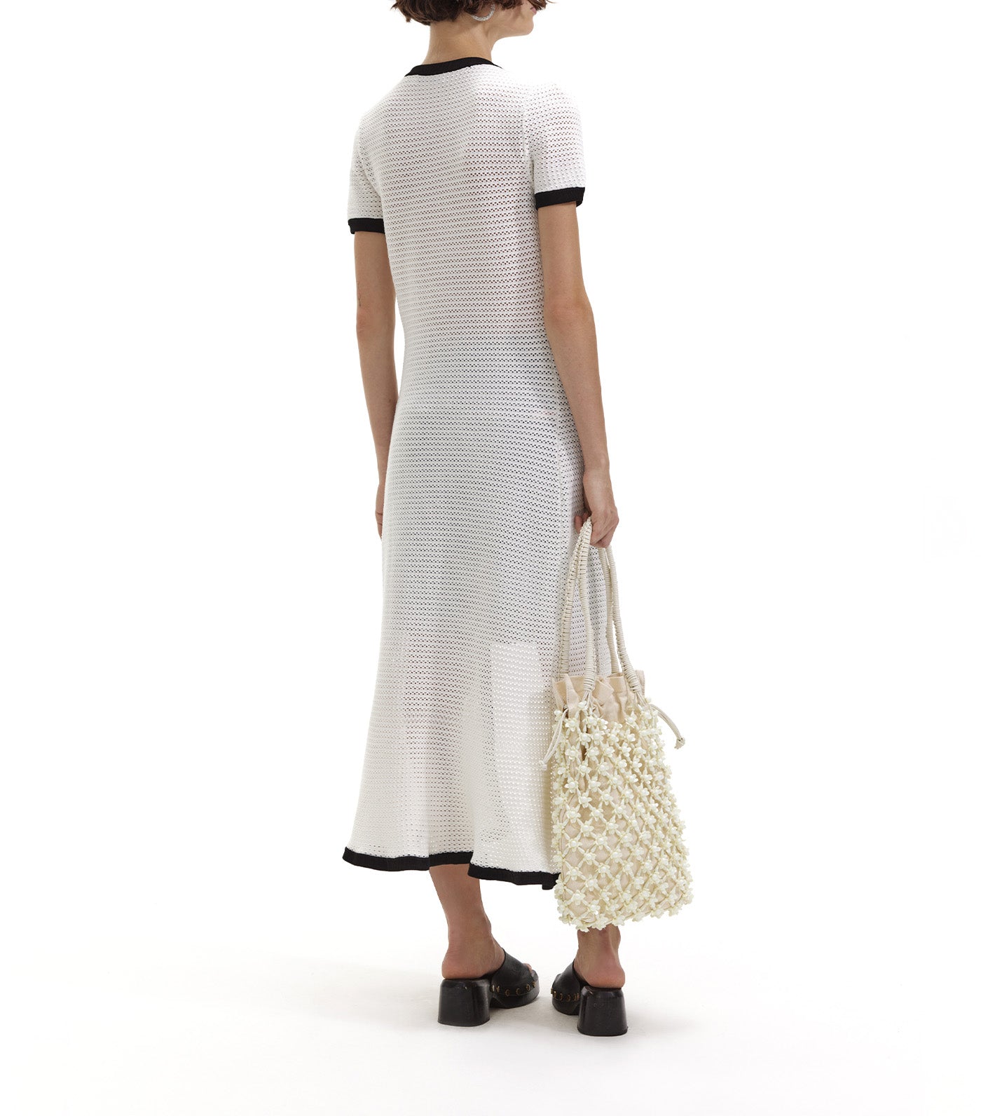 Crochet Midi Dress White