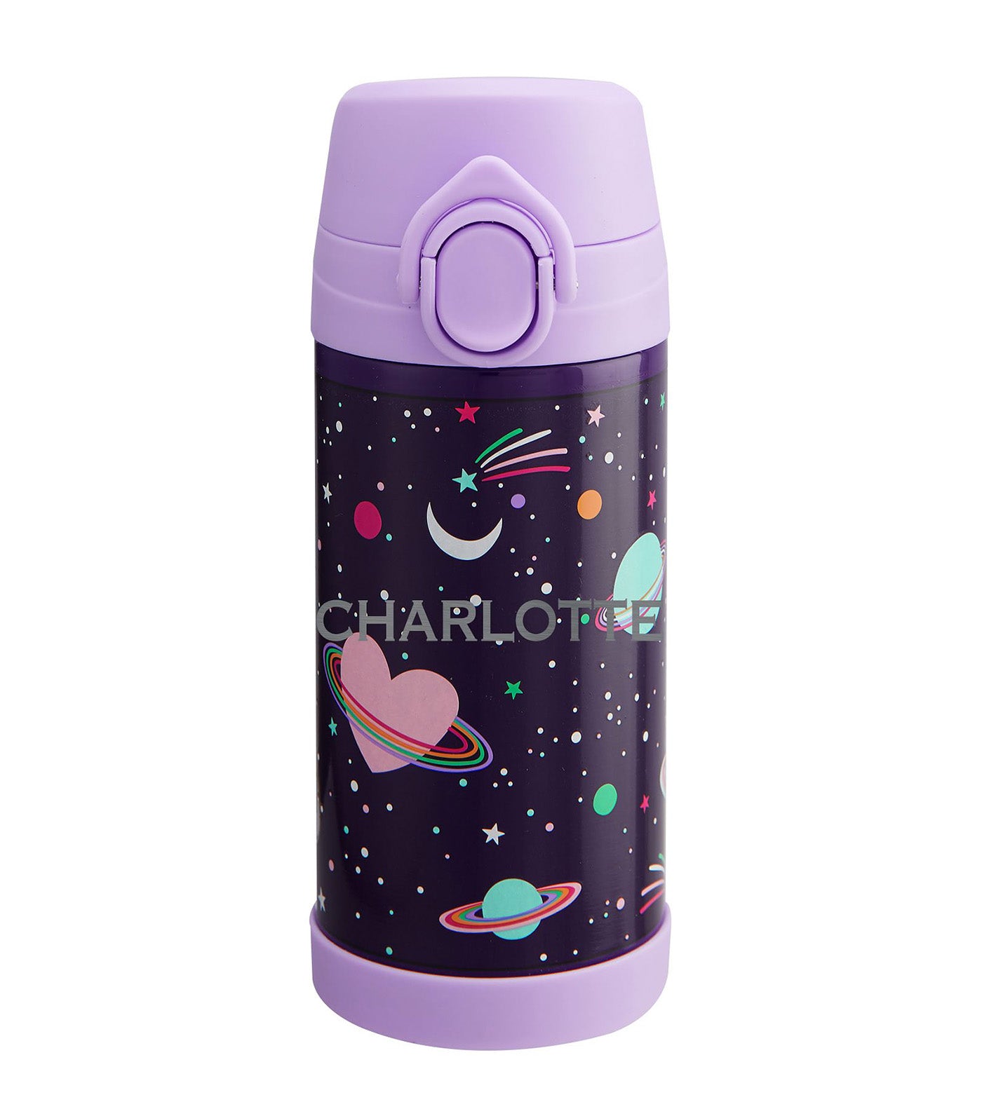 Mackenzie Rainbow Heart Galaxy Glow-in-the-Dark Water Bottles