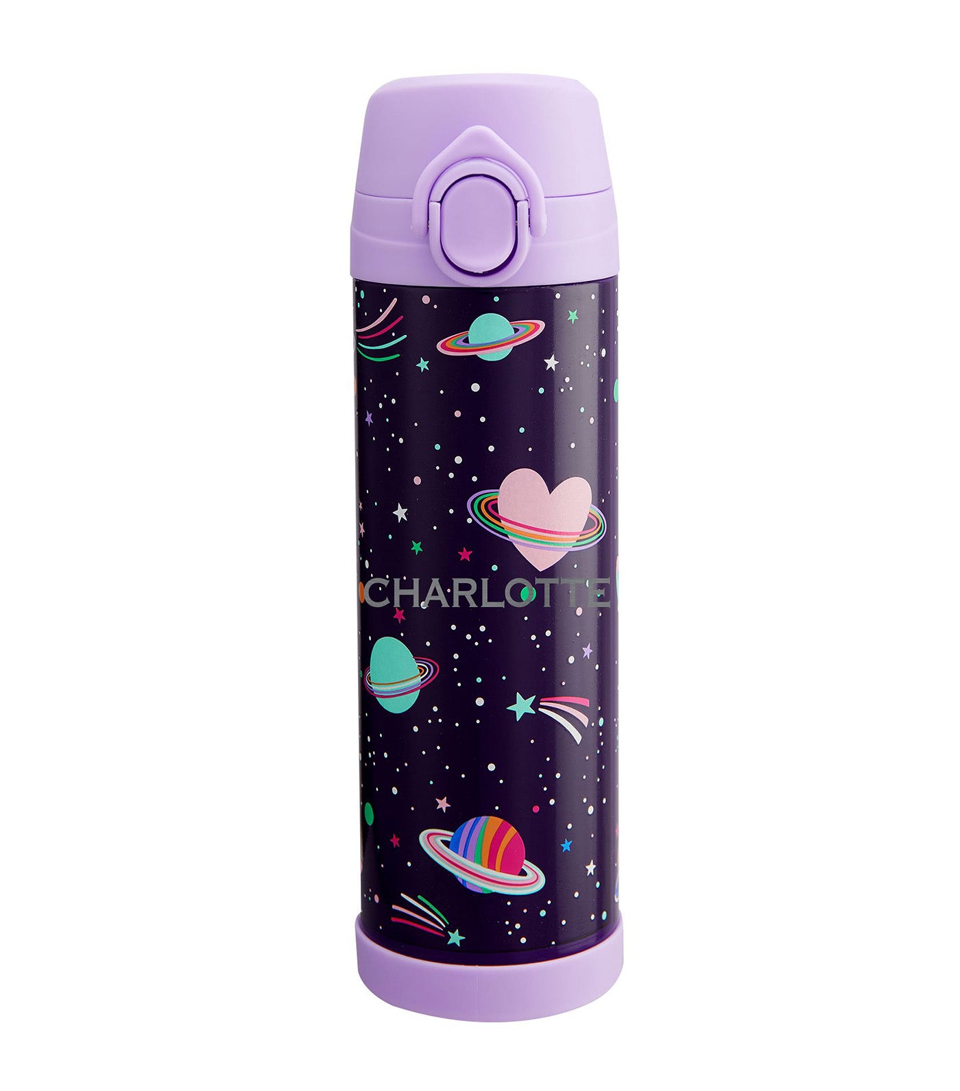 Mackenzie Rainbow Heart Galaxy Glow-in-the-Dark Water Bottles