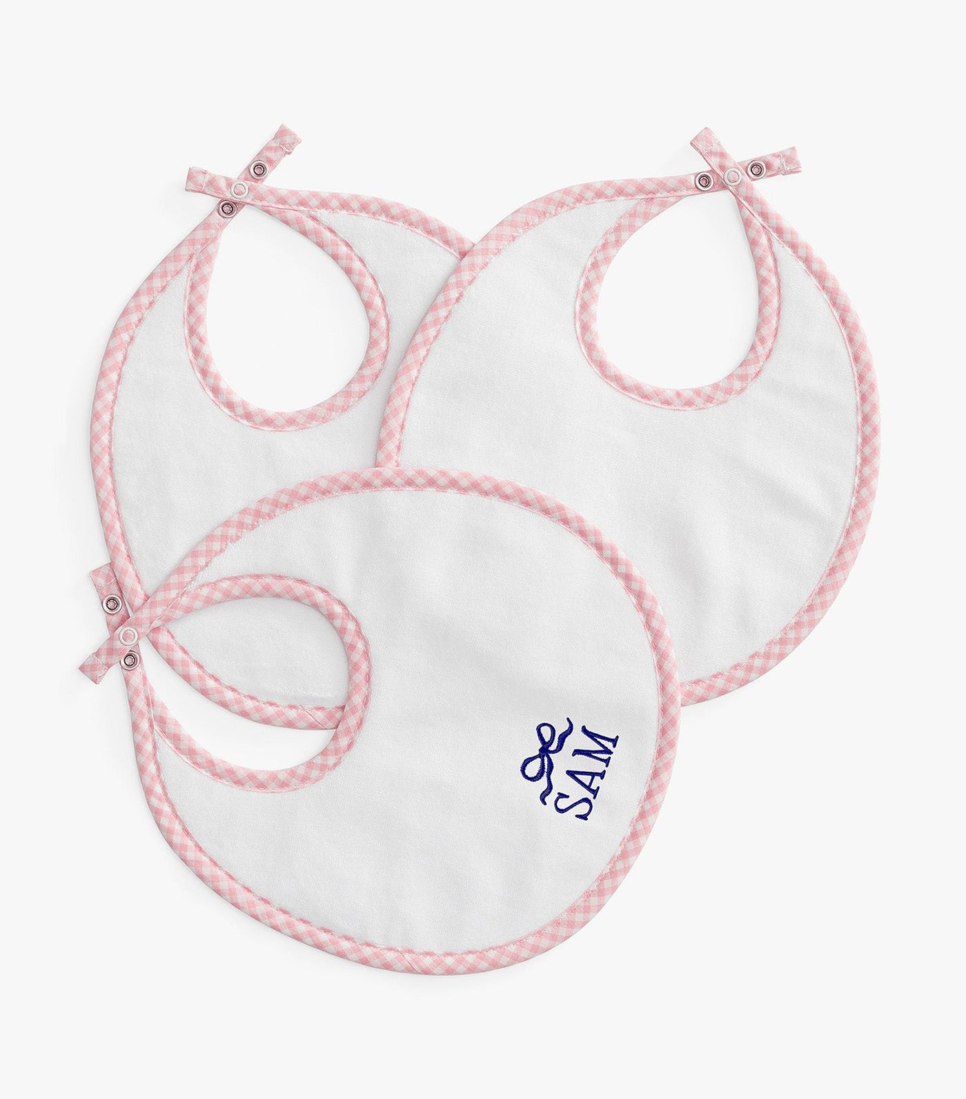Gingham Bibs, Set of 3 - Pink