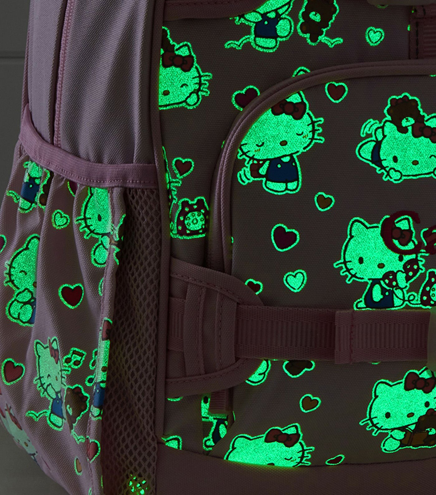 Mackenzie Hello Kitty® Hearts Glow-in-the-Dark Backpacks