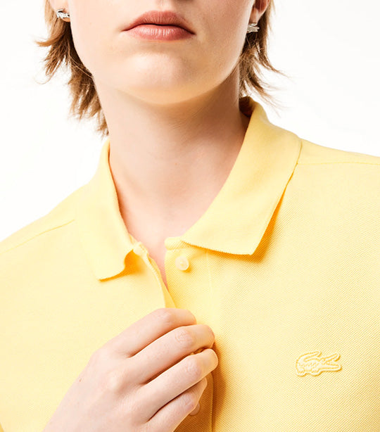 Women's Lacoste Stretch Cotton Piqué Polo Shirt Yellow