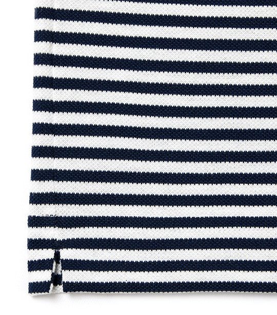 Original L.12.12 Striped Cotton Polo Shirt White/Navy Blue