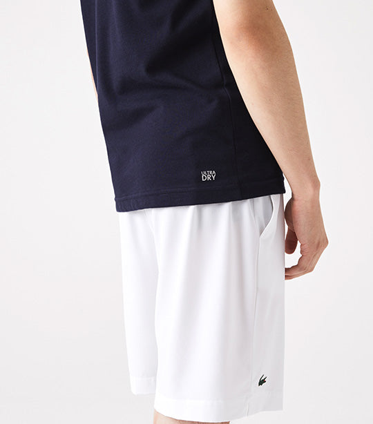 Men's Lacoste SPORT 3D Print Crocodile Breathable Jersey T-shirt Navy Blue/White
