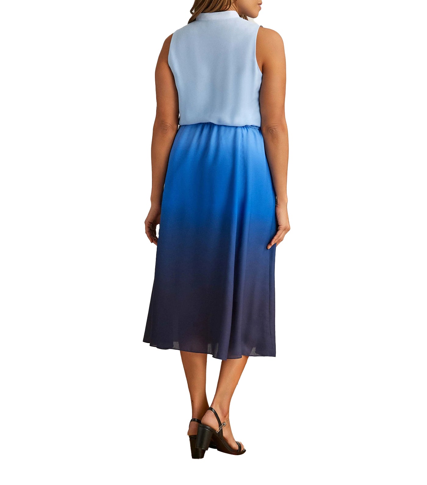Jenna Drawstring Midi Dress Distant Mountain/Shore Blue Multi