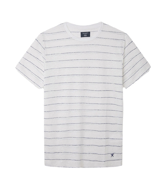 Linen Stripe Tee White