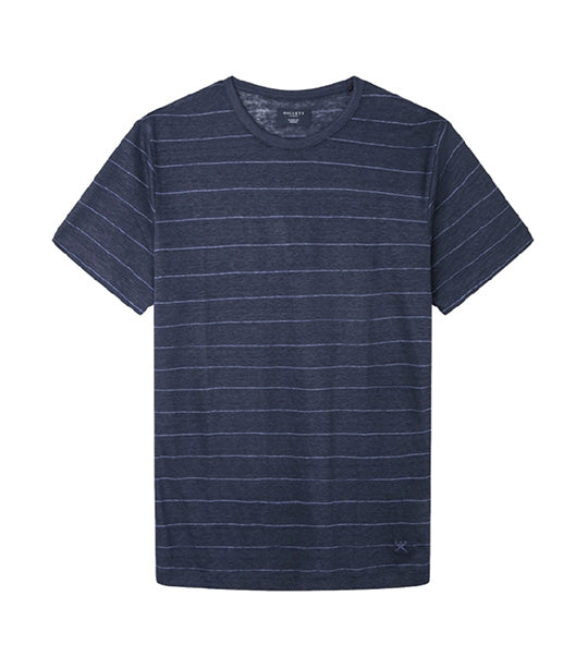 Linen Stripe Tee Navy