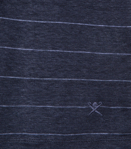 Linen Stripe Tee Navy