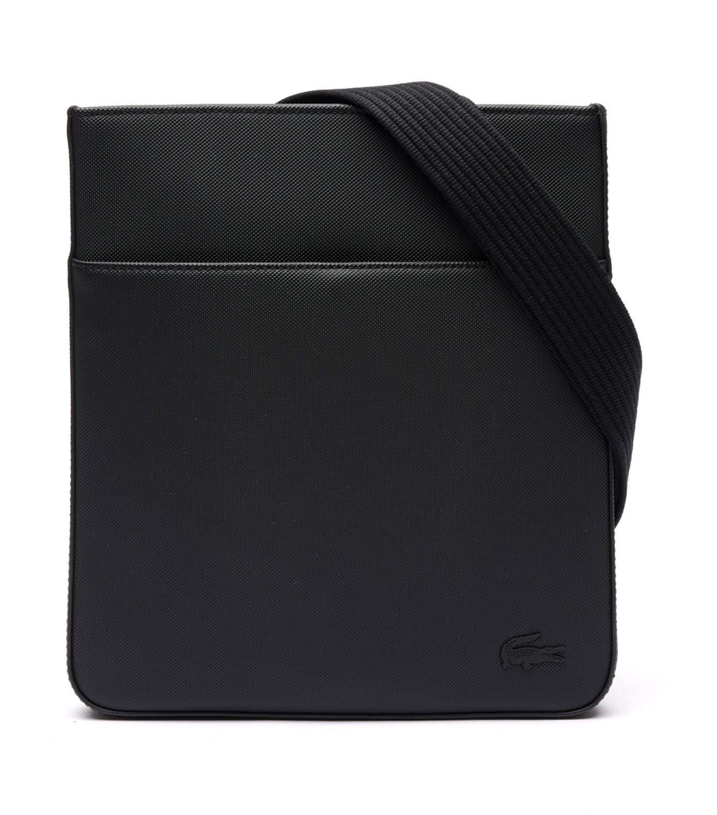 Men's Classic Piqué Effect Slimline Satchel Noir