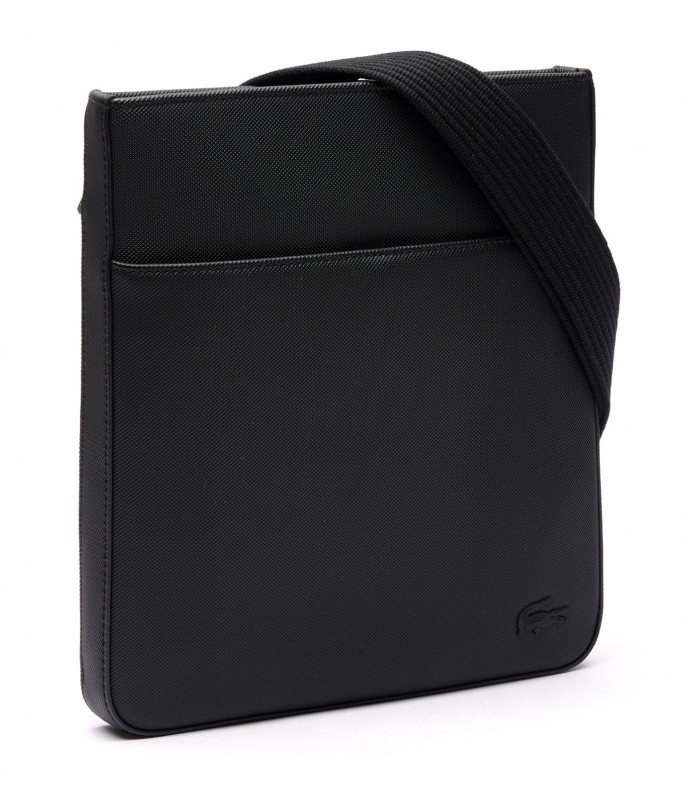 Men's Classic Piqué Effect Slimline Satchel Noir