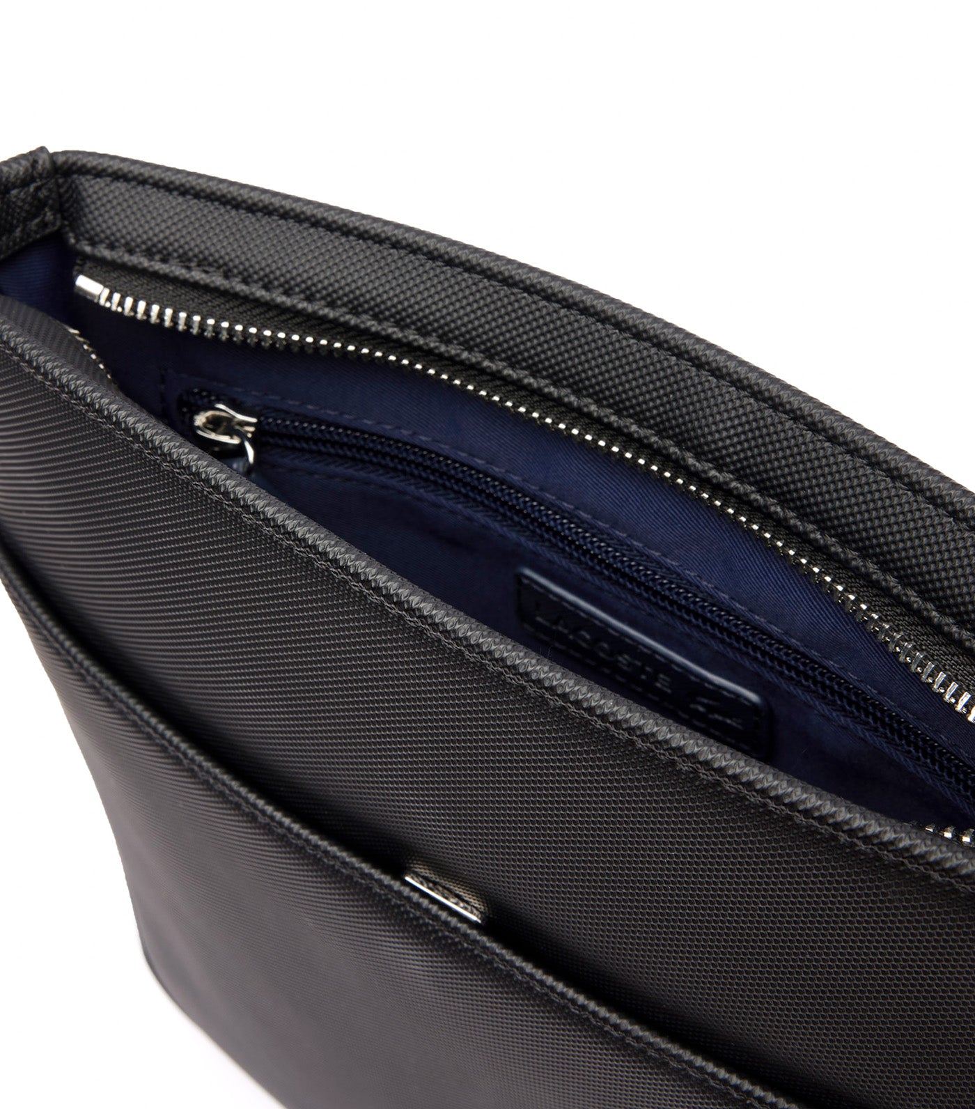 Men's Classic Piqué Effect Slimline Satchel Noir