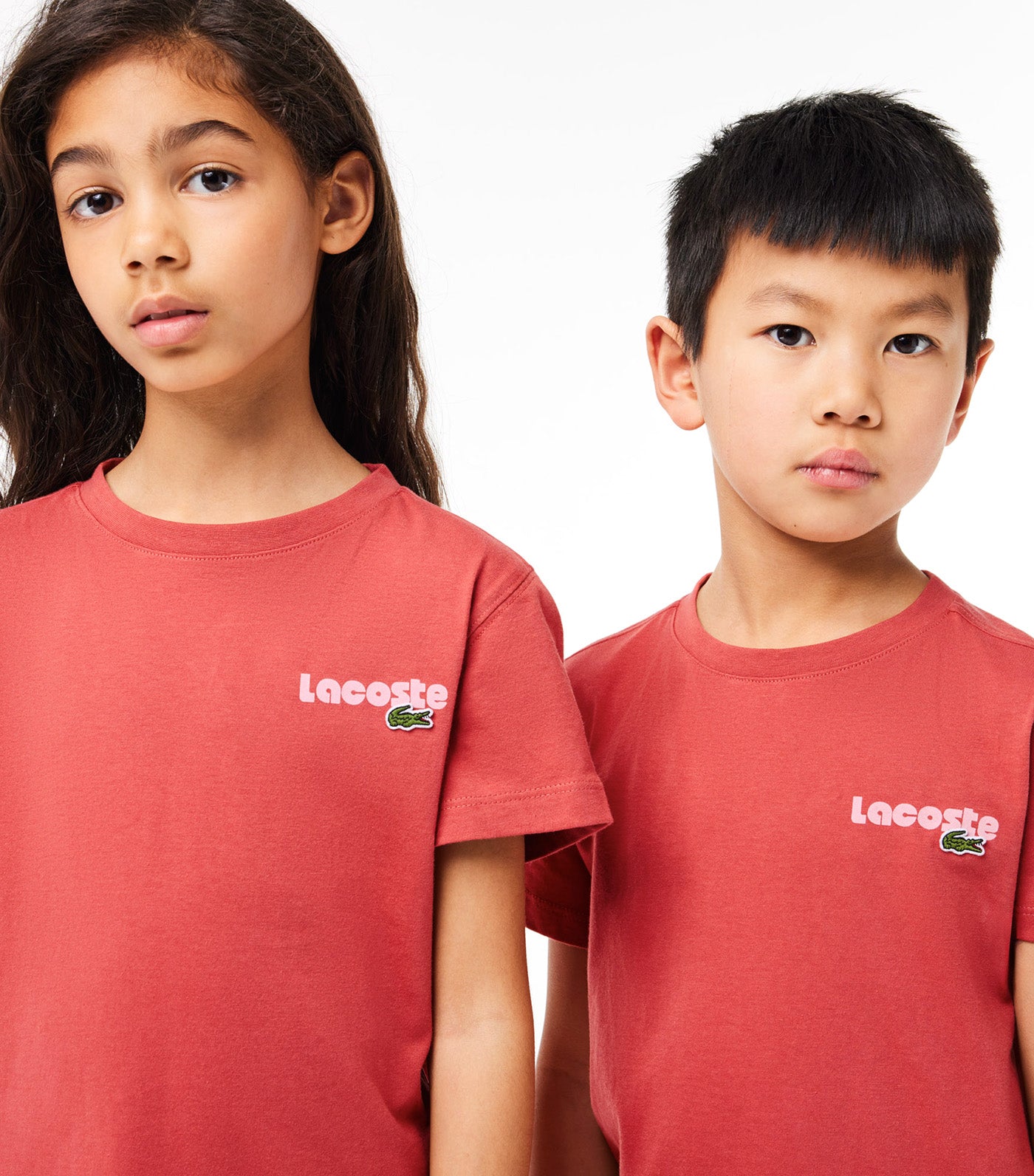 Kids' Contrast Print Cotton Jersey T-shirt Sierra Red