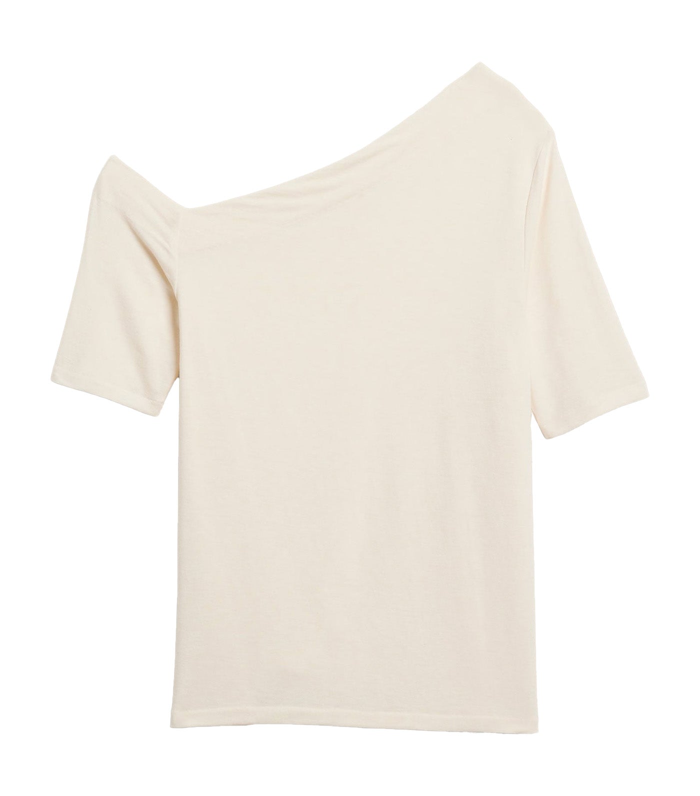 Asymmetrical Wool-Blend Top Cream White