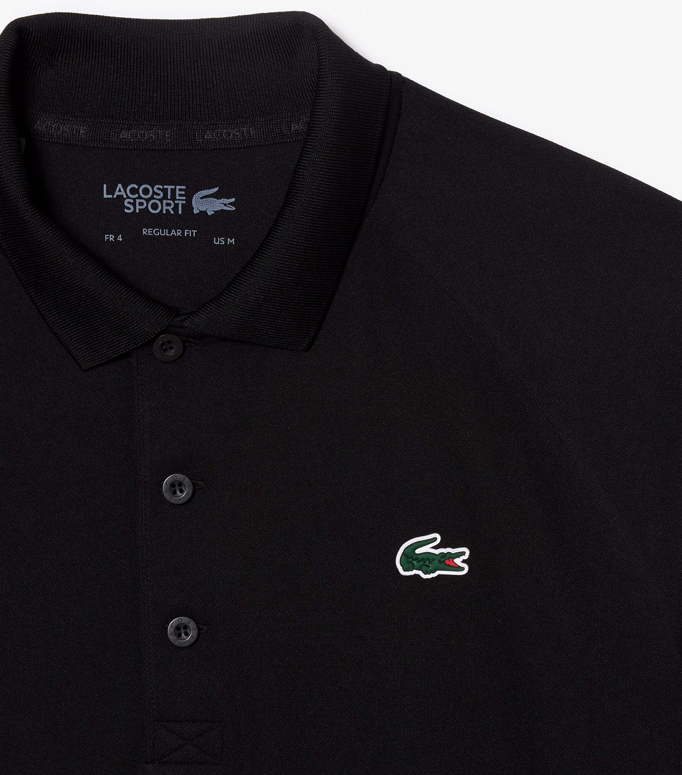Men's Lacoste Sport Breathable Run-Resistant Interlock Polo Shirt Black