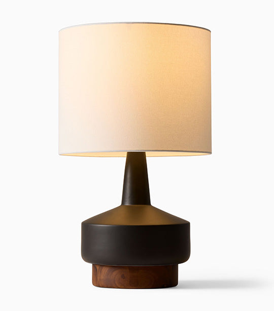Wood Ceramic Table Lamp - Black