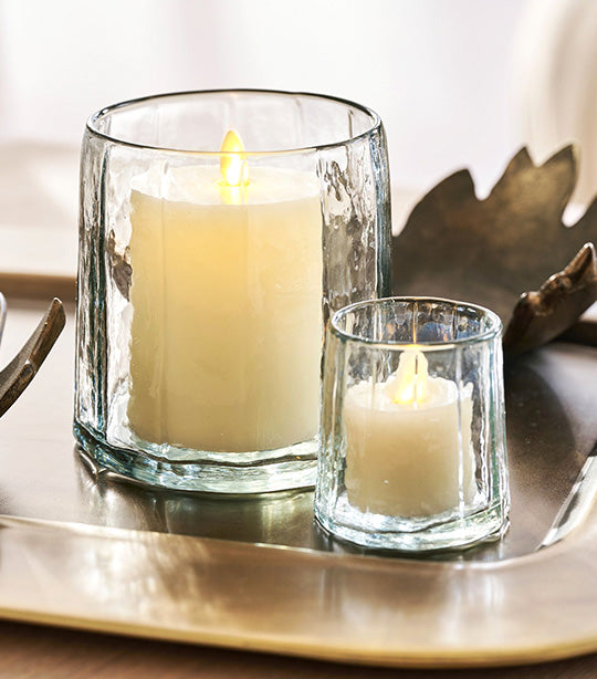 Hammered Café Recycled Hurricane Candleholder