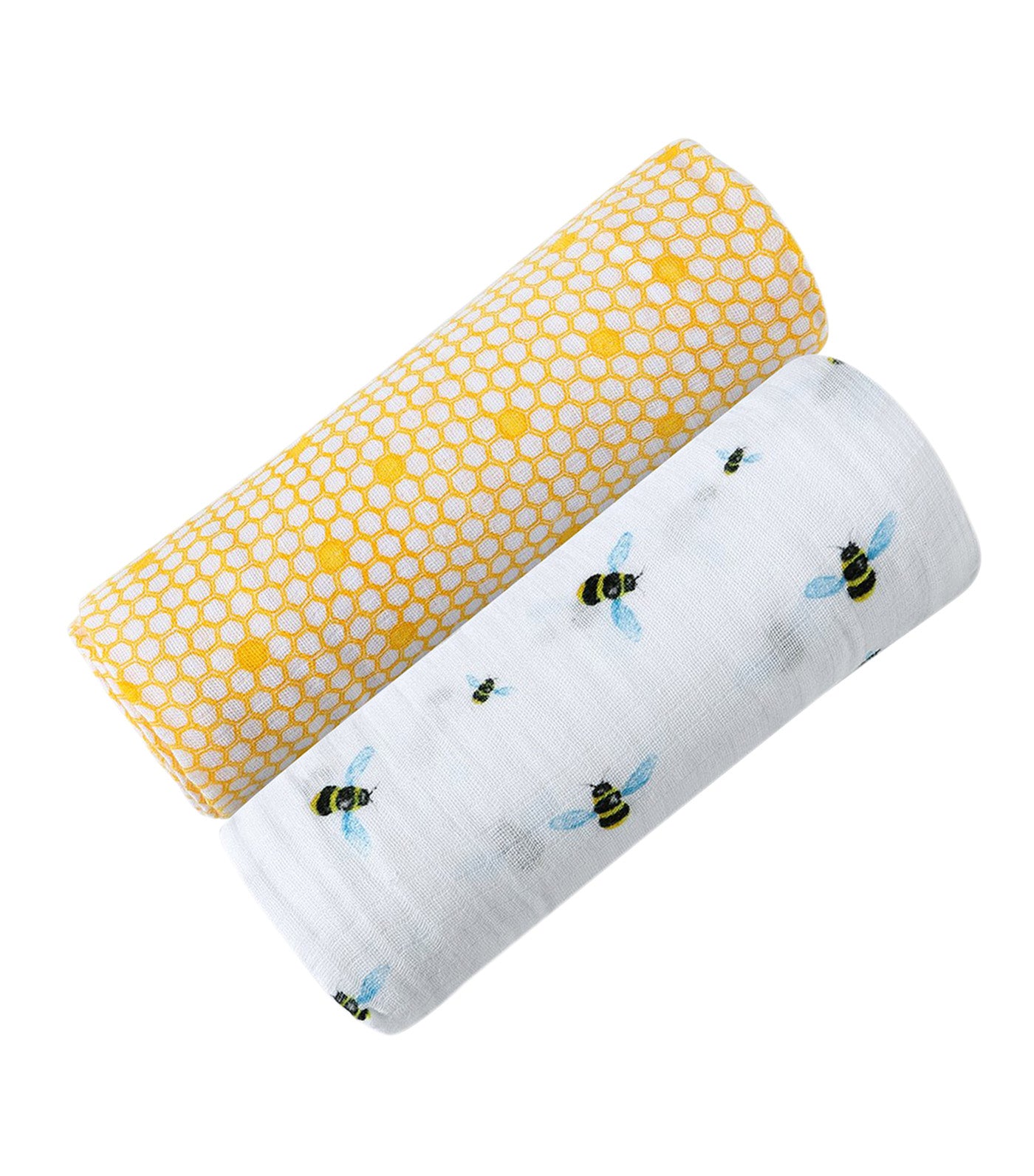 Organic Muslin Two Pack Swaddle - Busy Bee