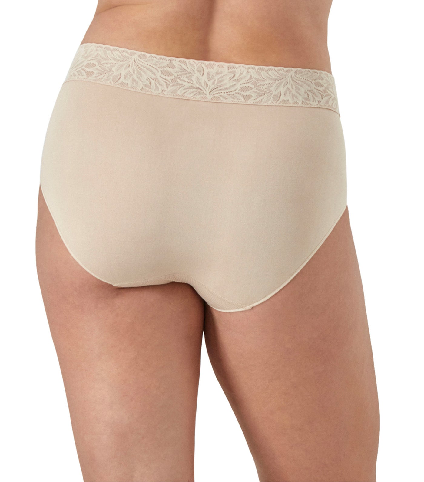 Bali Modern Seamless Lace Trim Brief Underwear Almond