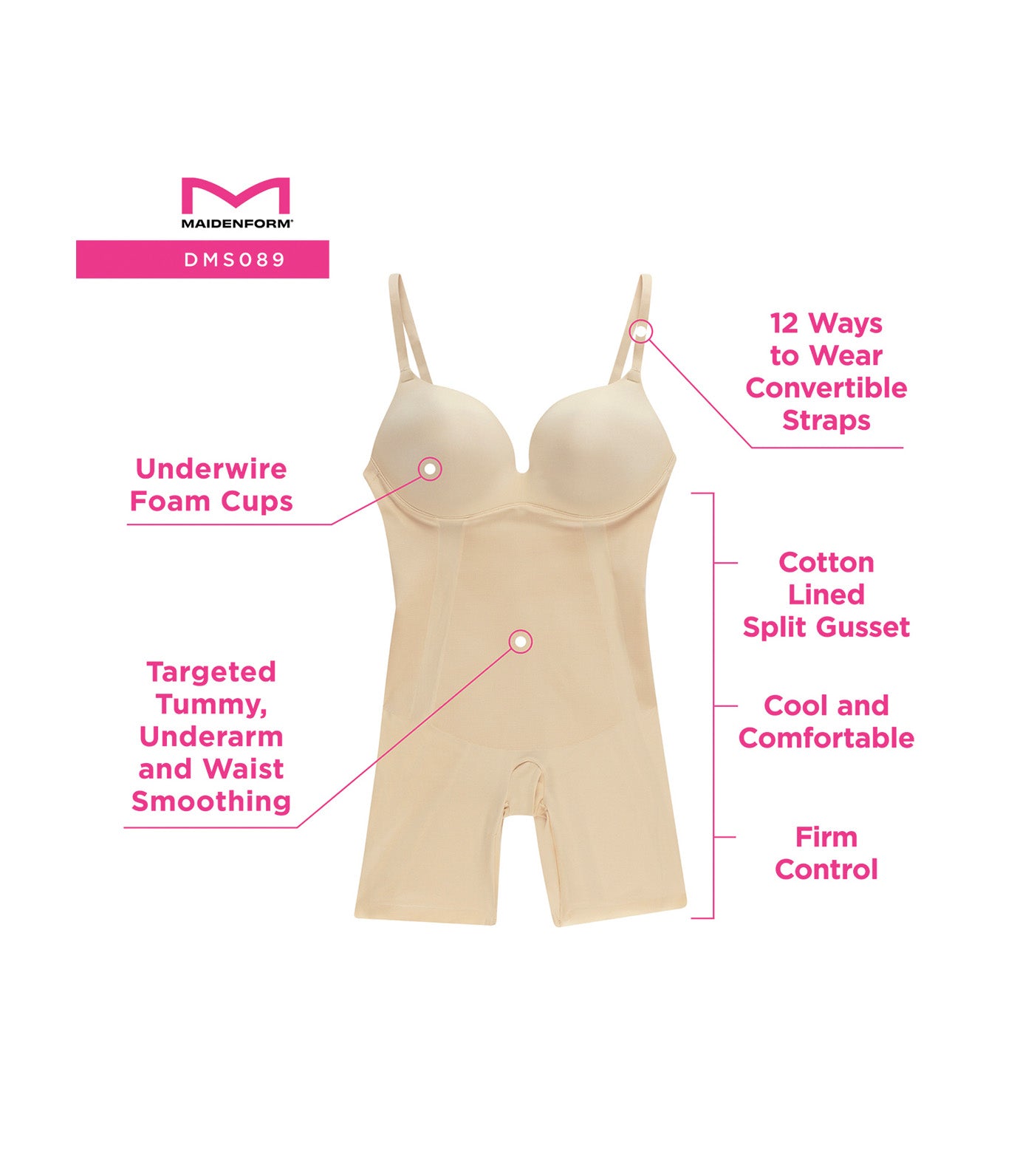 Multiway Body Shaper With Cool Comfort Fabric Transparent