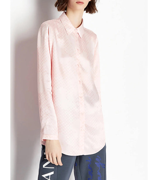 Printed Viscose Sheen Twill Button Up Shirt