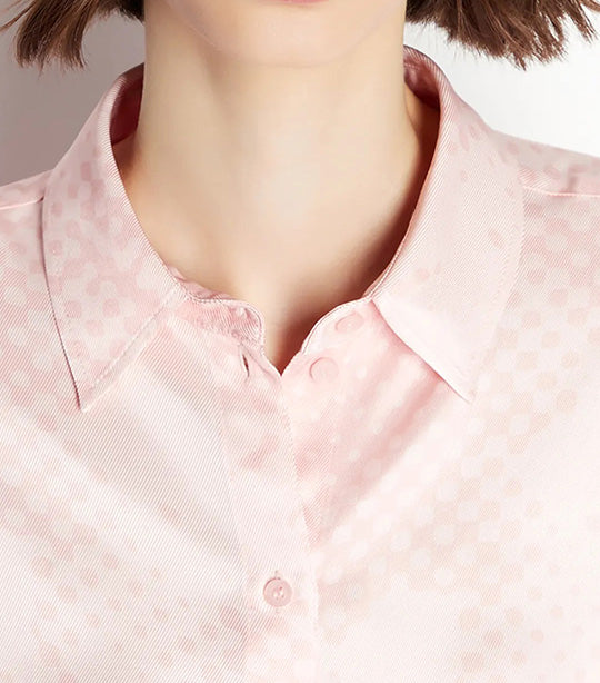 Printed Viscose Sheen Twill Button Up Shirt