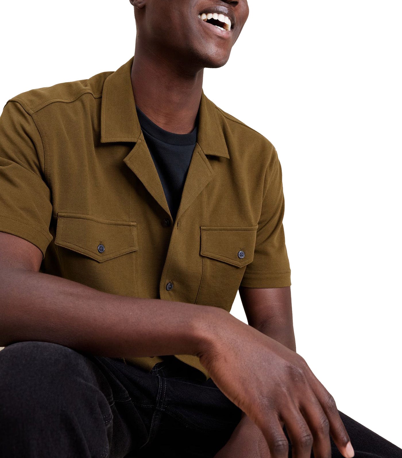 Luxury-Touch Pique Resort Shirt Driftwood