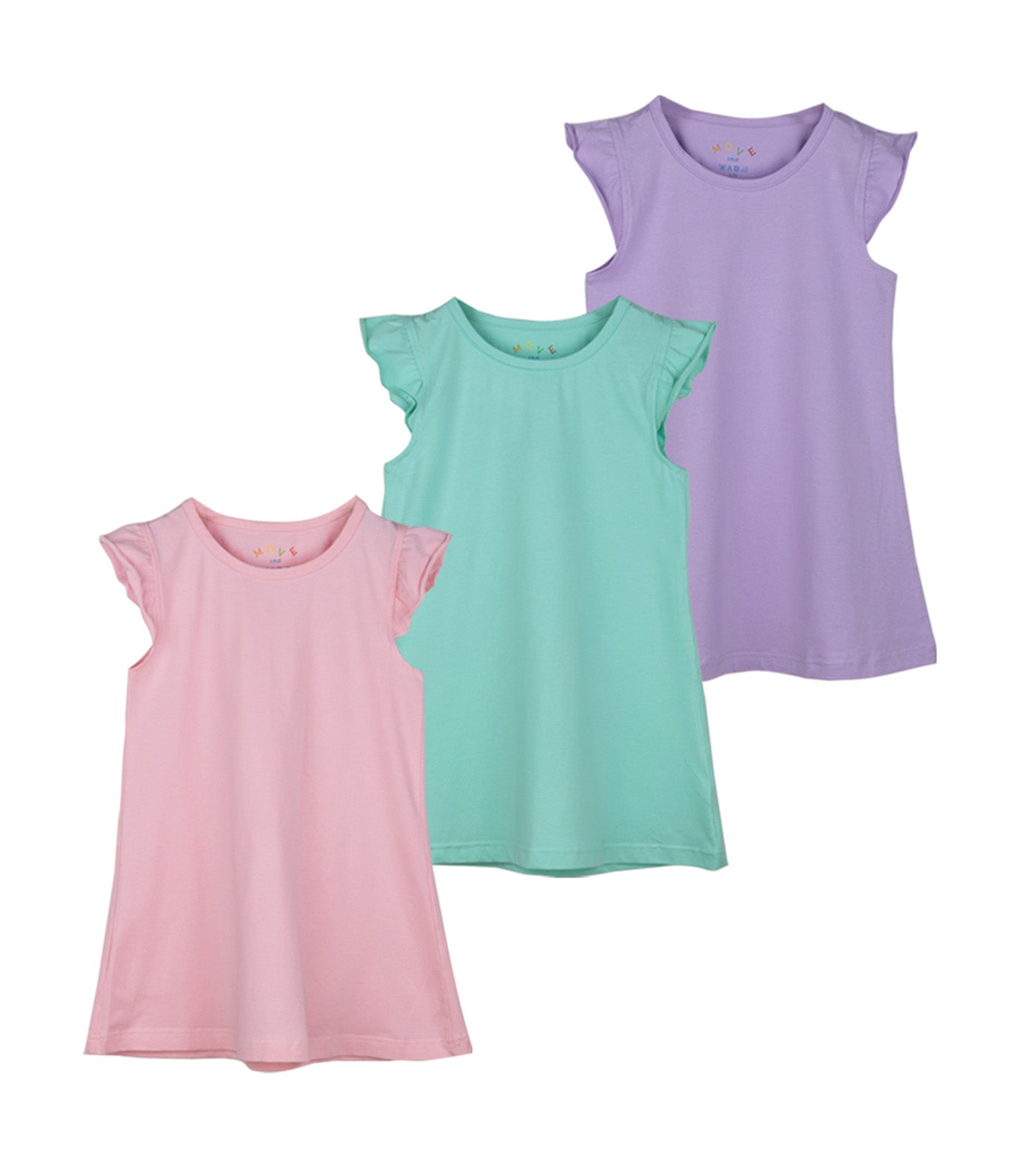 Move 3-Pack Dress with Ruffle Sleeves for Girls