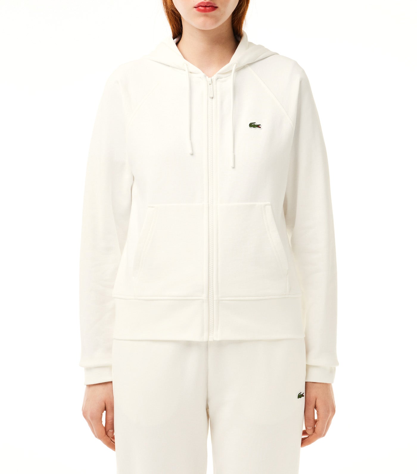 Women's Hooded Organic Fleece Zippered Sweatshirt Flour