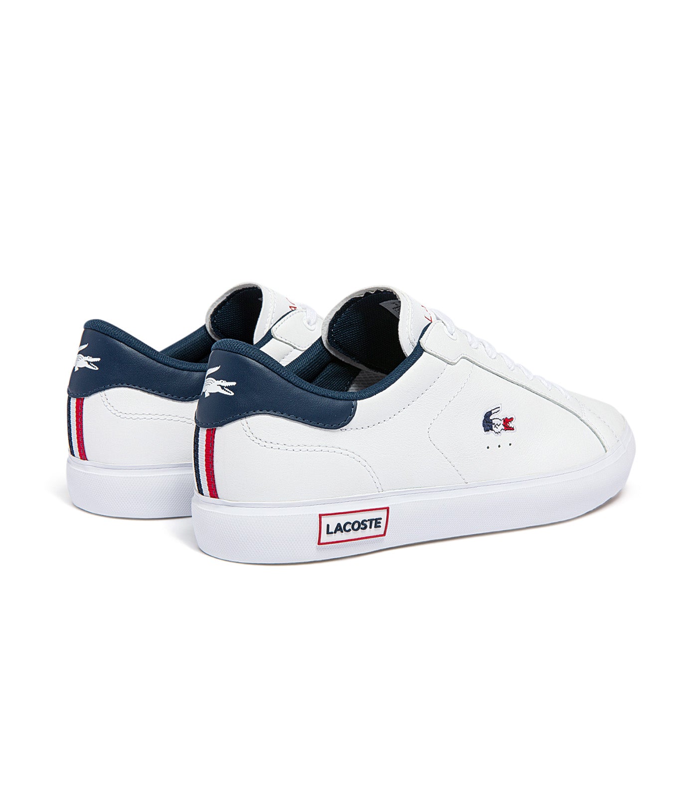 Men's Powercourt Leather Tricolour Trainers White/Navy/Red