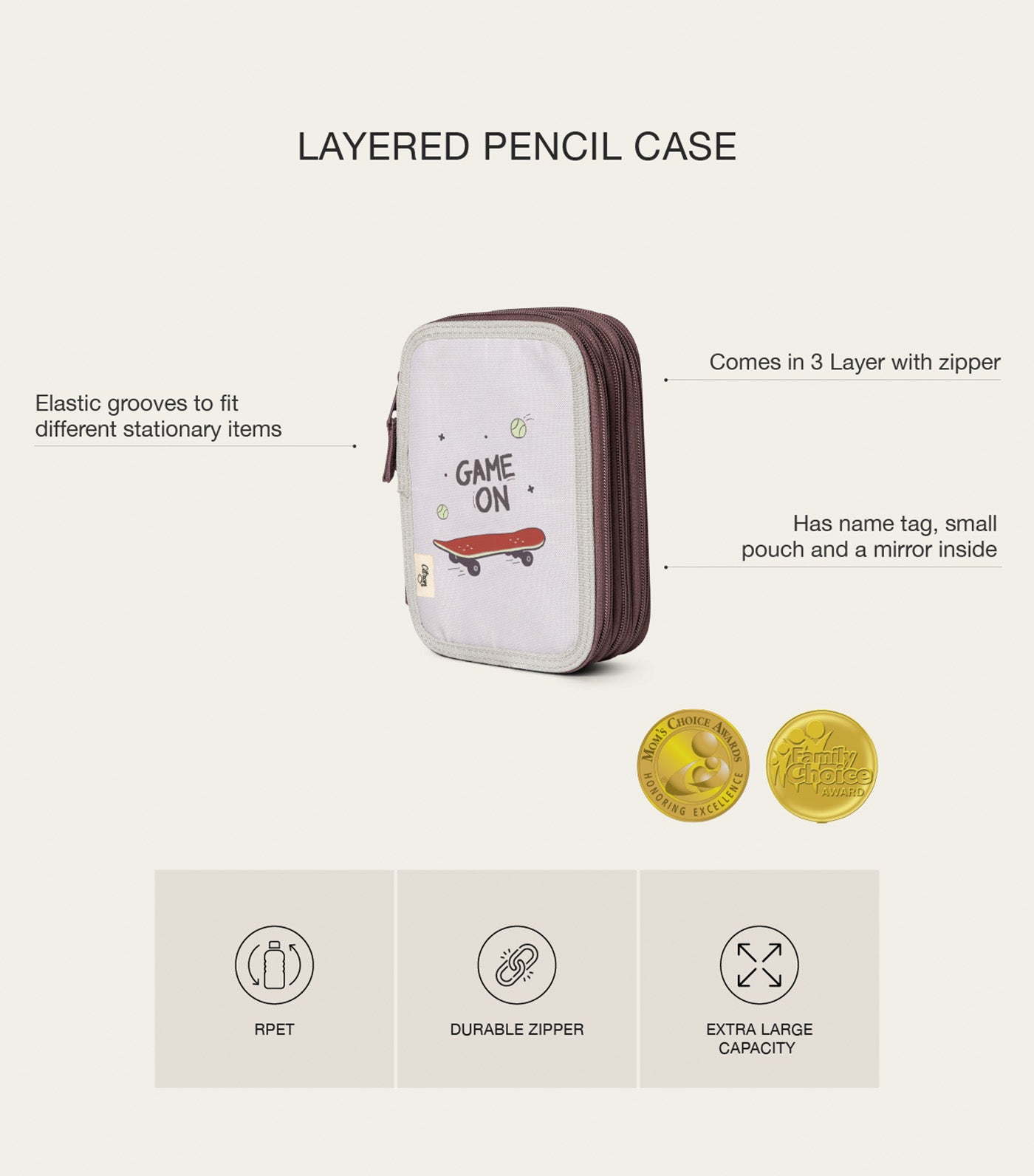 Multi-Layered Pencil Case Cool Kid