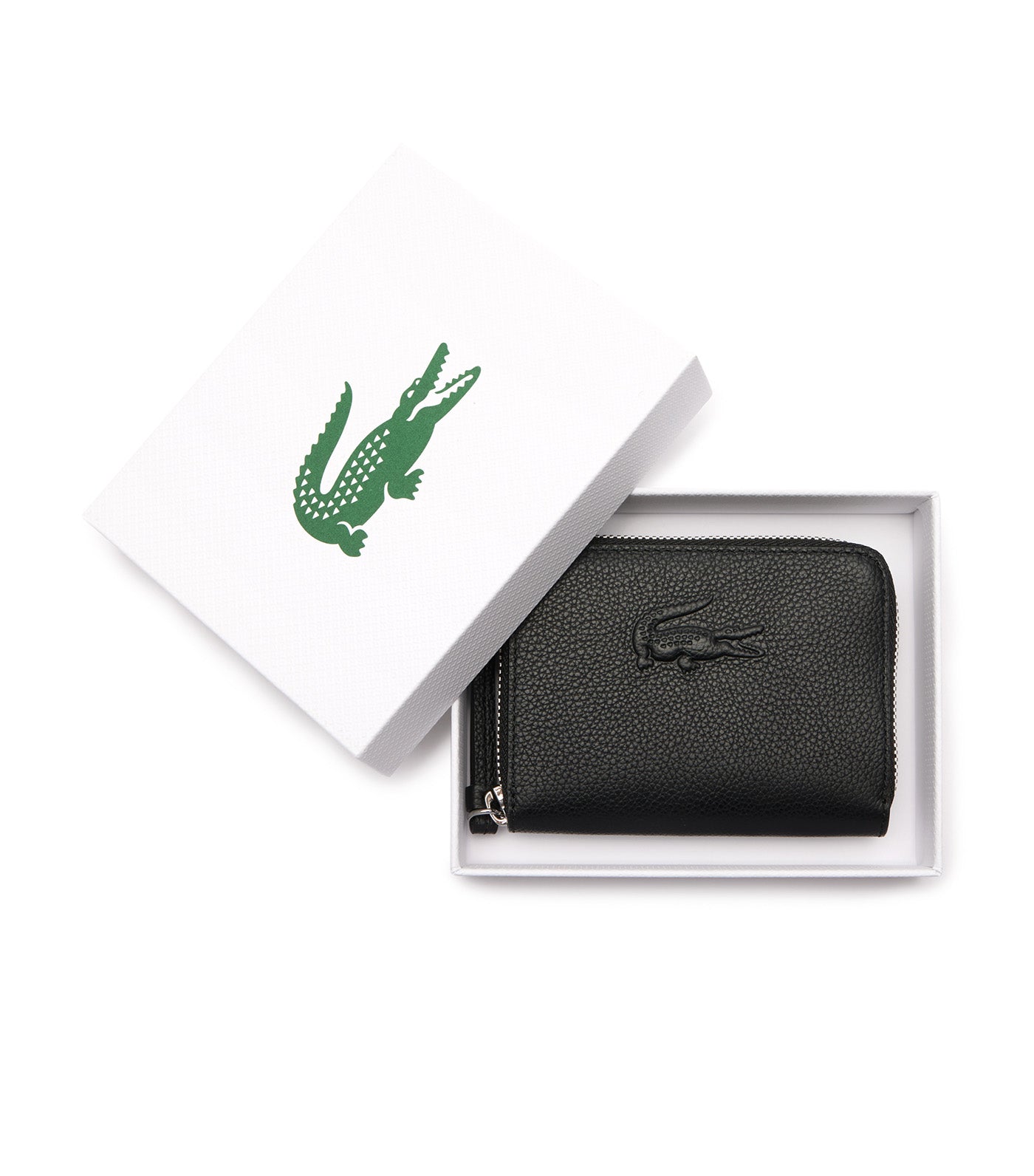 Mini City Court Grain Leather Coin Purse Noir
