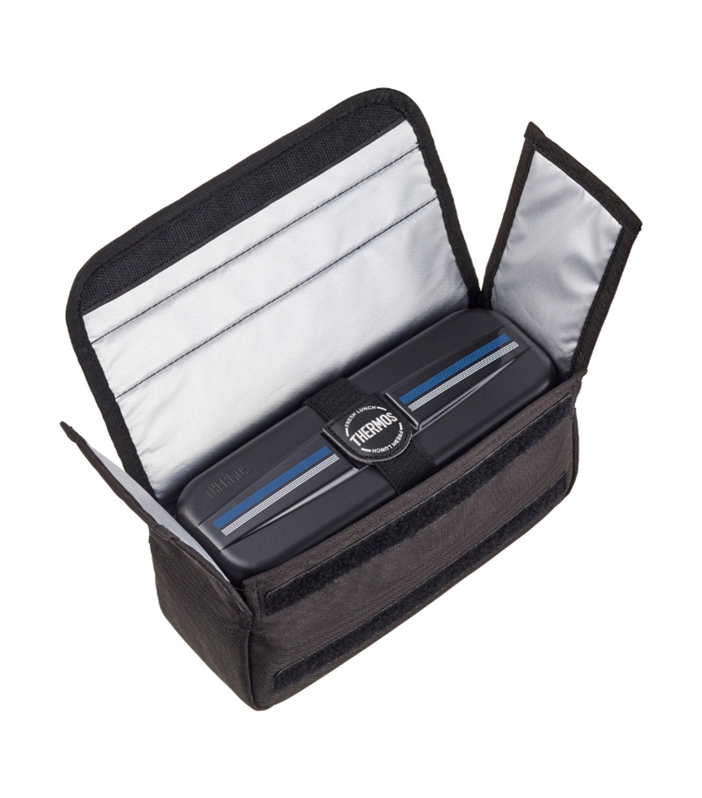 1100ml Food Container Set with Insulated Bag Line-Black