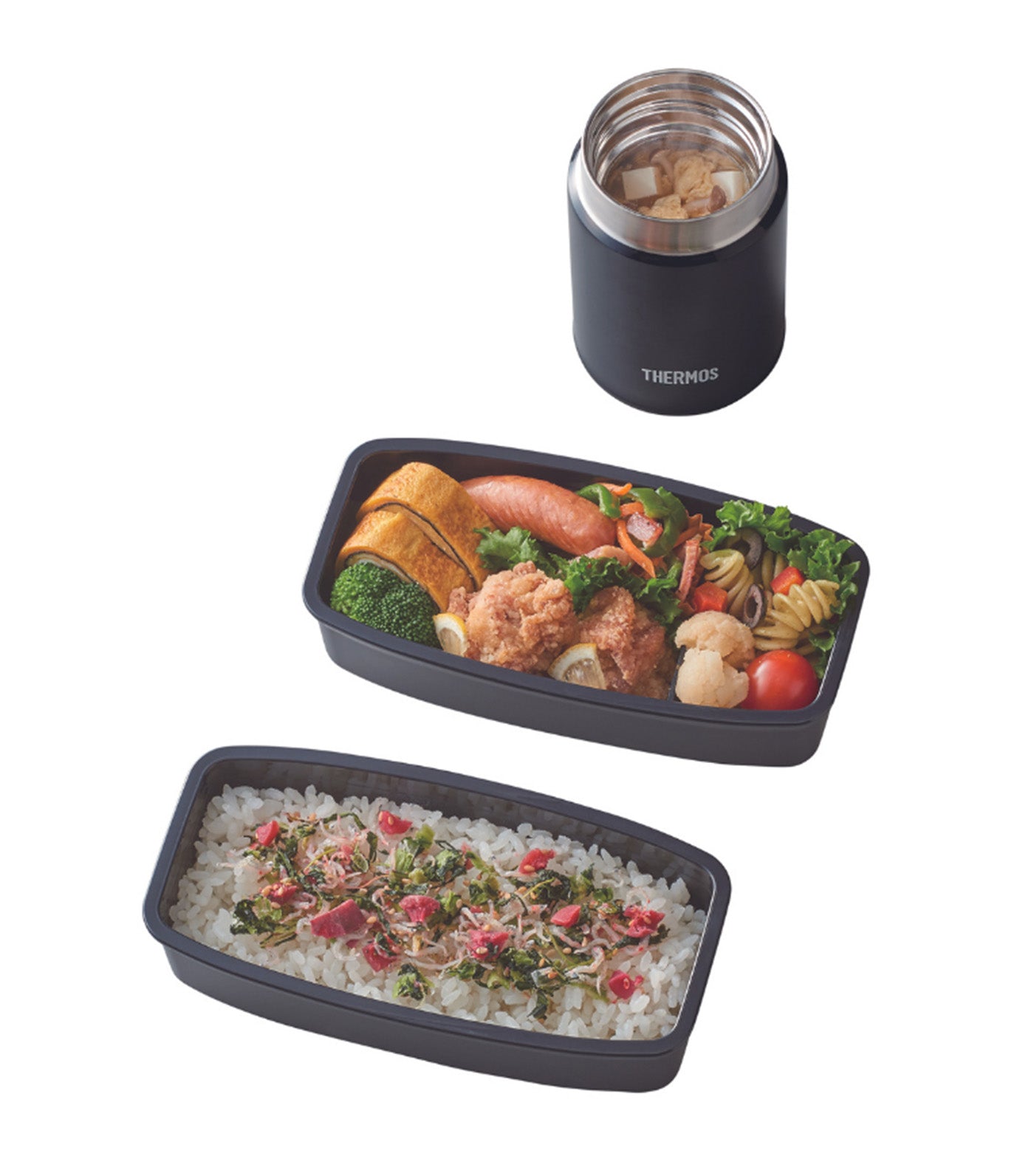 1000ml Soup Lunch Set Smoke Black