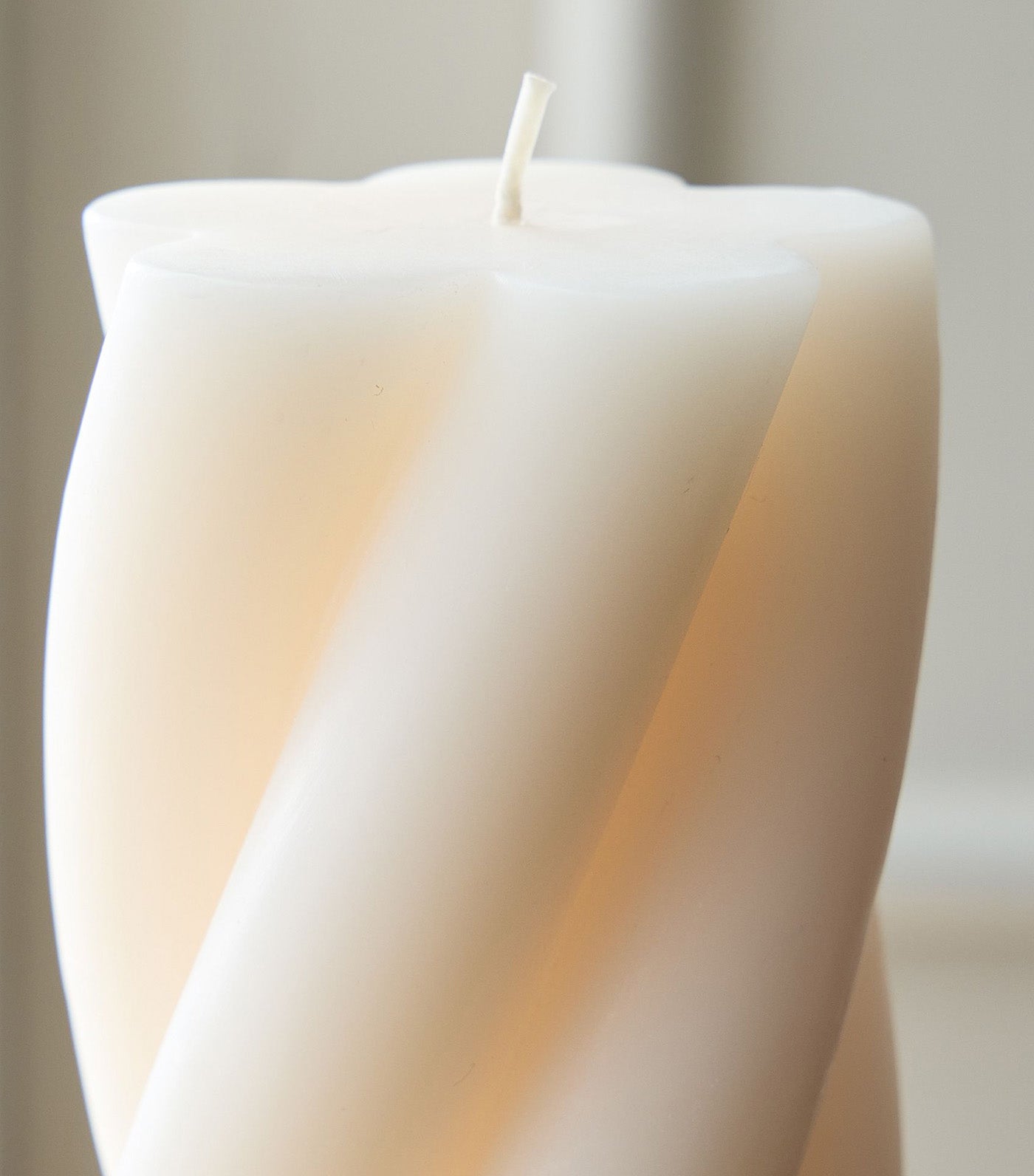 Chunky Twist Pillar Candles White