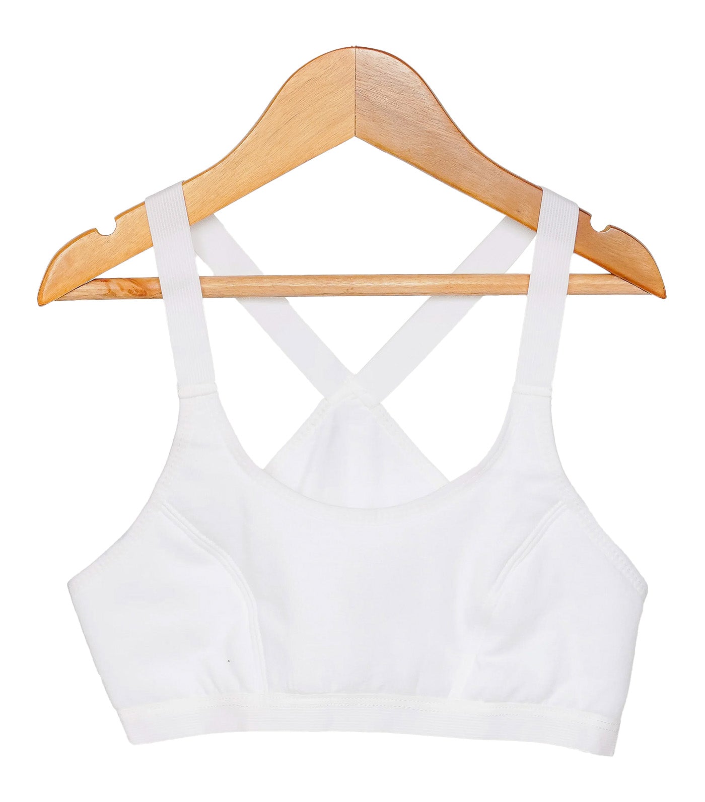 Criss Cross Half Sando Bra - White
