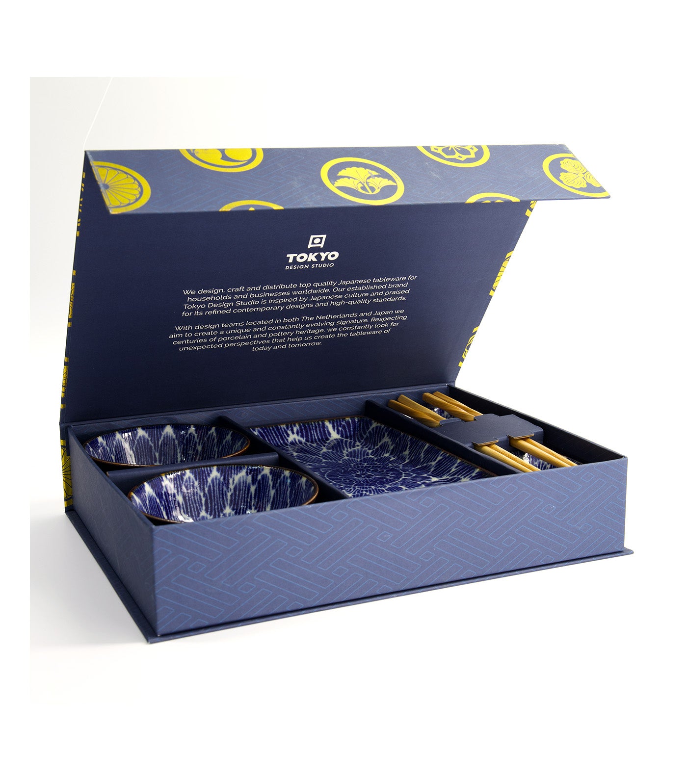 Ohuke Dahlia 8-Piece Sushi Gift Set Blue/White